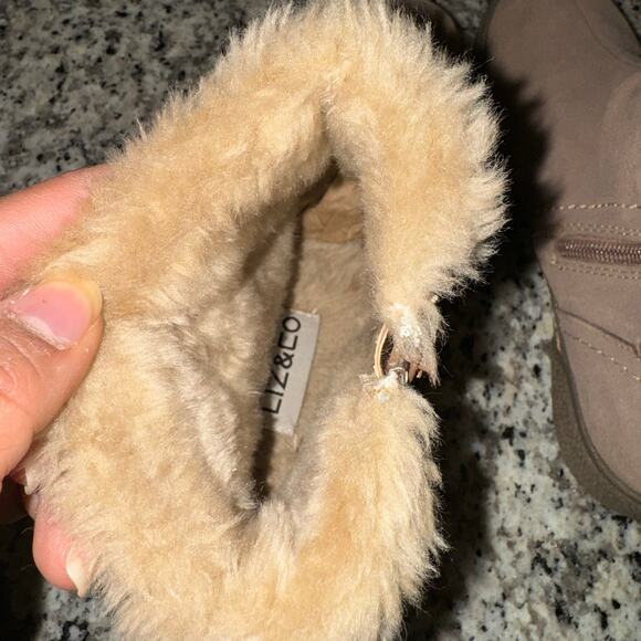 Liz & Co Leather Fur Lined Ankle Boots Women's Size 7 Tan/Brown - Picture 7 of 9